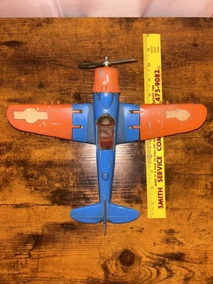 Avión de juguete Hubley Kiddie original vintage de los años 50 amarillo rojo  Foto 1 de 4