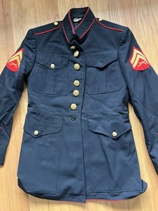 USMC Marine Corps Dress Blues Jacket Military Coat 38r Military - Bild 1 von 15
