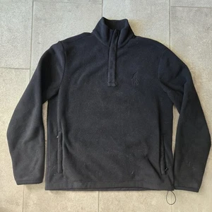 Polo Golf Ralph Lauren Mockneck Fleece Pullover Black Sz S Vtg Sweater Jacket - Picture 1 of 6