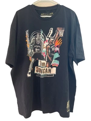 Men's San Antonio Spurs Tim Duncan Mitchell & Ness Black Hardwood Shirt XXL - Image 1 of 4