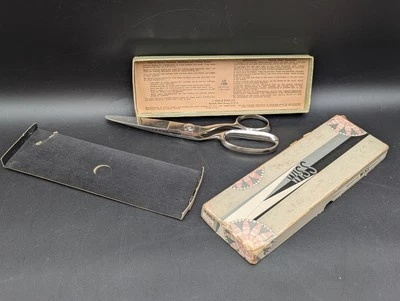 Vtg Wiss Pinking Shears Zig Zag Scissors Sewing Chrome 9.25” Mid-Century Tailor - Image 1 of 4