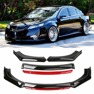 Parachoques delantero alerón labio inferior divisor negro brillante + rojo para Acura TL 2008-2014 Foto 1 de 4