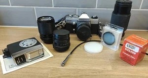 Praktica PLC3 35mm SLR Bundle Sirius 135mm Pentacon 1,8/50+2,8/29 Tokina 80/200 - Bild 1 von 24
