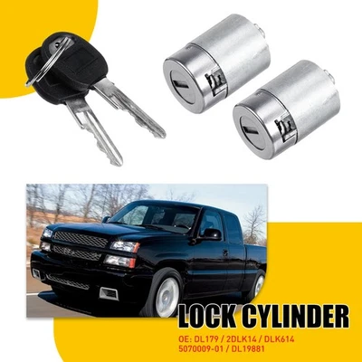 门锁气缸带 2 键适用于雪佛兰 GMC C K 1500 2500 3500 Suburban Yukon — 第 1/4 张图片