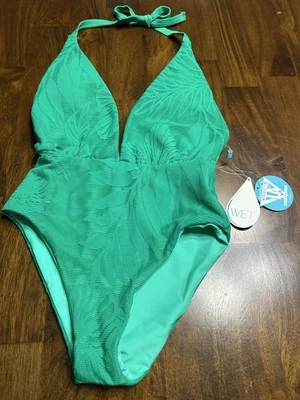 WET Los Angeles NWT One Piece Halter Swimsuit Jade Green  Size XS $198 - Image 1 of 4