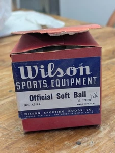 Palla morbida 12” NOS Wilson Sporting Goods vintage anni 50 con scatola originale nuova - Foto 1 di 9