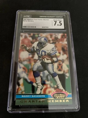91 Topps Stadium Club Barry Sanders Graded 7.5 🦁  Lions 🦁 - Image 1 of 2