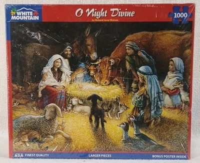 Nuevo Belén Sellado Blanco Montaña Puzzle "O Night Divine" 1000 Piezas  Foto 1 de 4