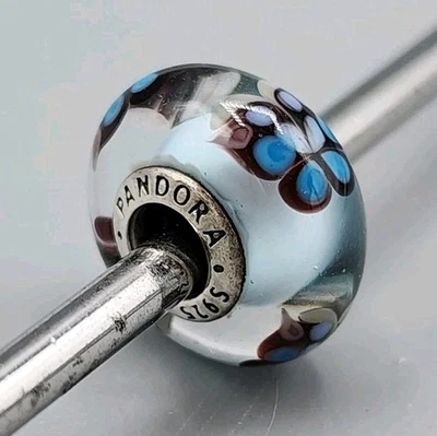 Подлинный Pandora подвеска синий бабочка поцелуи Murano 925 пробы 791622 - Изображение 1 из 3