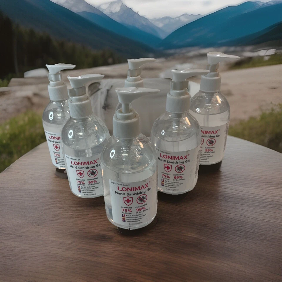 Lonimax Hand Sanitizing Gel 8.4 oz. Eliminates 99% Bacteria. (Lot of 10) - Image 1 of 1