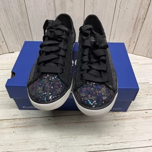 Size 9 Keds Women's Kickstart Mini Sequin Shoes Black NIB CUTE! WF60752 - Picture 1 of 6