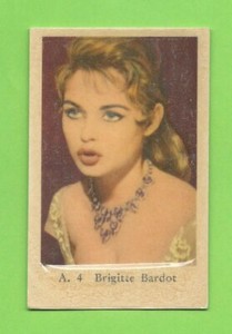 1959 Dutch Gum Card A #4 Brigitte Bardot
