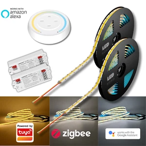 Set COB Tuya Zigbee CCT LED Streifen Dual Weiß Stripe Band Touch Fernbedienung  - Bild 1 von 9
