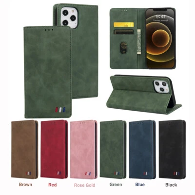 Retro Card Flip Leather Phone Case Cover For iPhone 11 Pro Max 12 Pro Max 12 - Image 1 of 4