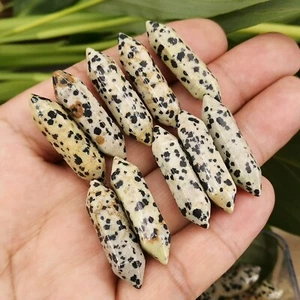 10pcs natural balmatin Obelisk Quartz Crystal Wand Double Point Reiki healing - Picture 1 of 8