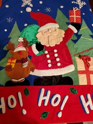 Manta de Navidad Papá Noel Rudolph Ho Ho Ho 57 x 48 Foto 1 de 4