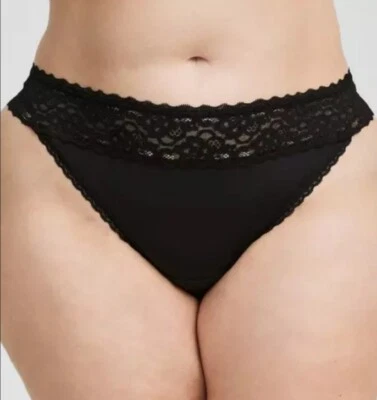 Torrid Hot Black Second Skin Lace Waist Trim G-String Panty Plus Size 0X/L/12 - Image 1 of 4