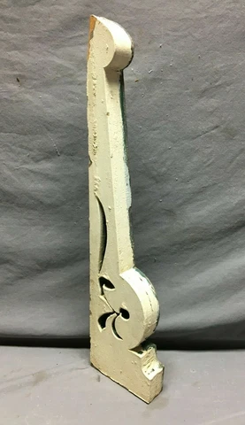 Single Antique Wood Corbel Shabby Porch Bracket Chic VTG Old White 615-21B Cover