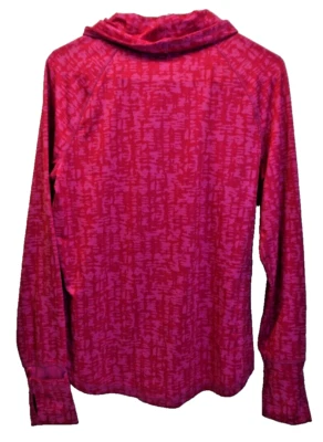 Exertek Women's Athletic Top Size L Pink Cowl Neck Thumbholes Sleeve Mittens - Image 1 of 4