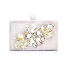Resin Clutch Pearl Clutches for Women Hand Clutches for Girls Box Clutch Purse
