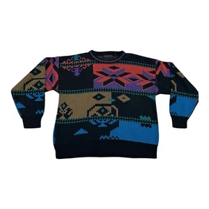 Michael Gerald Southwestern Sweater Men Size XL Aztec Pullover Crew Neck VTG - Picture 1 of 6