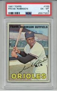 Tarjeta de béisbol 1967 Topps #100 Frank Robinson Orioles PSA 6 centrada etiqueta nueva - Imagen 1 de 2