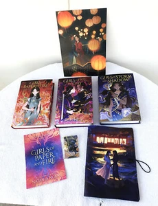 Illumicrate exclusive HAND SIGNED Girls of Paper and Fire Complete trilogy - Picture 1 of 10