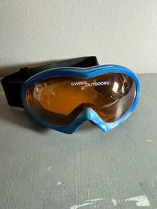 PREOWNED SWISS OUTDOORS GOGGLES ADJUSTABLE BLUE WITH ORANGE LENS' - Picture 1 of 13
