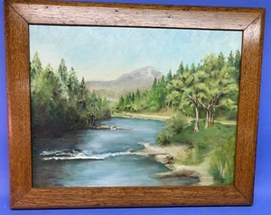 Vintage Whiteface Mountain NY Oil on Board Artist Signed #A11 - Picture 1 of 5