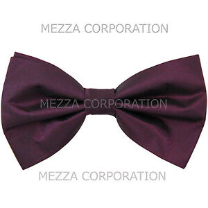 New formal men's pre tied Bow tie chintz formal wedding party solid dark purple