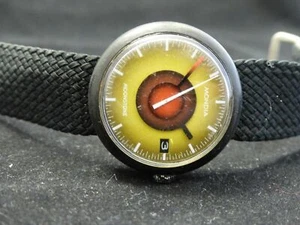 El reloj negro y rojo Zenith Mondia Moonstone vintage raro está funcionando - Imagen 1 de 12