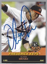 2011 Choice Sportscards Frederick Keys #08 Oliver Drake IP autograph signed card