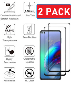 2x Full Coverage For Motorola Moto G100 Tempered Glass Screen Protector
