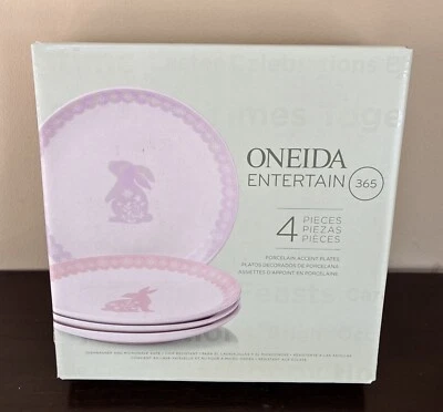 ¡Nuevo! Juego de 4 platos de ensalada Oneida Bunny Hop Accent 898189 Foto 1 de 3