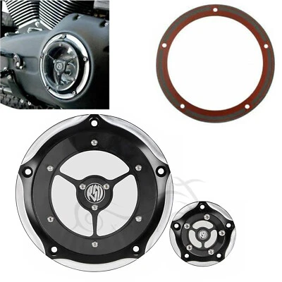 Black Derby Timer Cover For Harley Dyna Road King Heritage Softail FLSTC FLSTF Foto 1 de 4