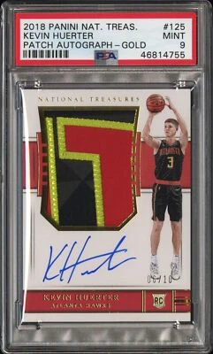 2018 Panini National Treasures Kevin Huerter #125 PSA 9 Gold Rookie Auto #/10 - Image 1 of 2