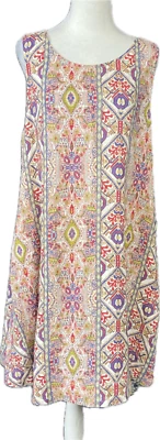 Vestido Feminino Rachel Zoe Linho Grande Multicolorido Casual Boho Costal Verão - Imagem 1 de 4