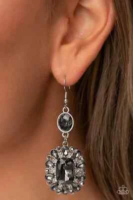 Paparazzi CAPRICIOUSLY COSMOPOLITAN silver earrings - Image 1 of 2