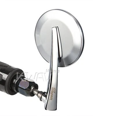 Bar end LEFT mirror x1 2.5" round chrome for Moto Guzzi threaded stock handlebar - Image 1 of 4
