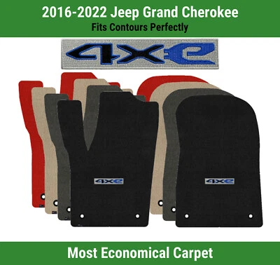 Передние коврики Lloyd Velourtex для Grand Cherokee 16-22 годов выпуска с черными на серебристом Jeep 4xe - Изображение 1 из 4