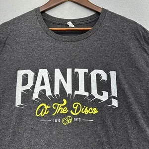 2013 Panic! At The Disco TWTLTRTD Album Merch Tour Shirt SZ XL Gray Emo Punk - Picture 1 of 7