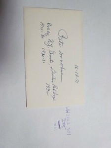 Pete Donohue Signed Index Card JSA Auction Certified 