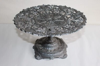 Ancien compotier coupe à fruits en régule ou zamac, signé BOUCHER - Photo 1/4