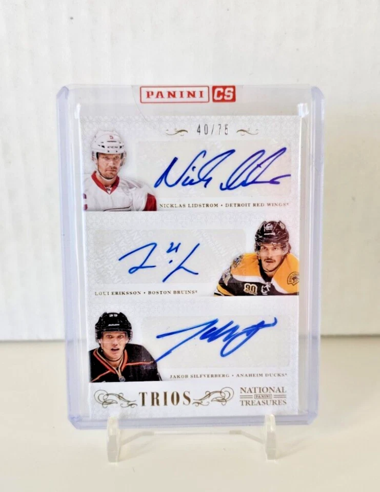 National Treasures Lidstrom Eriksson Silfverberg Triple Auto /75 -OPEN TO OFFERS - Image 1 of 3