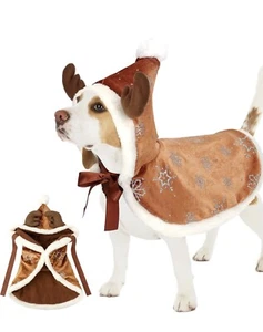 Dog Outfit Costume Reindeer Elk Cloak Christmas Small To Medium Dogs - Picture 1 of 3