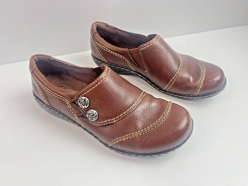 Clarks Bendables 62922 slip on donna pelle marrone alpino taglia 6 media