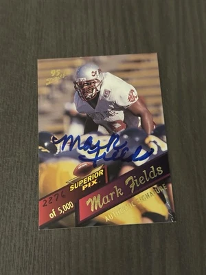 1995 Superior Pix Autographs Insert /5000 #13 MARK FIELDS Signed Auto Rookie RC - Image 1 of 2