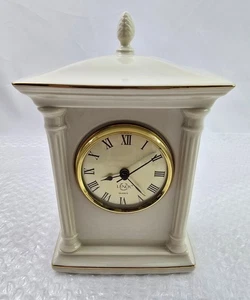 VTG Lenox Porcelain Desk or Mantle Top Crown Pillar Clock Made in USA - Picture 1 of 5