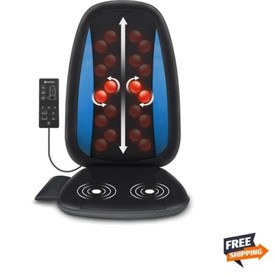 Massageador de costas Shiatsu com calor, tecido profundo amassar almofada de assento de massagem, massa... - Imagem 1 de 4