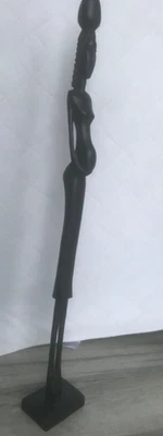 statuette africaine en bois, femme enceinte / fécondité - Photo 1/4